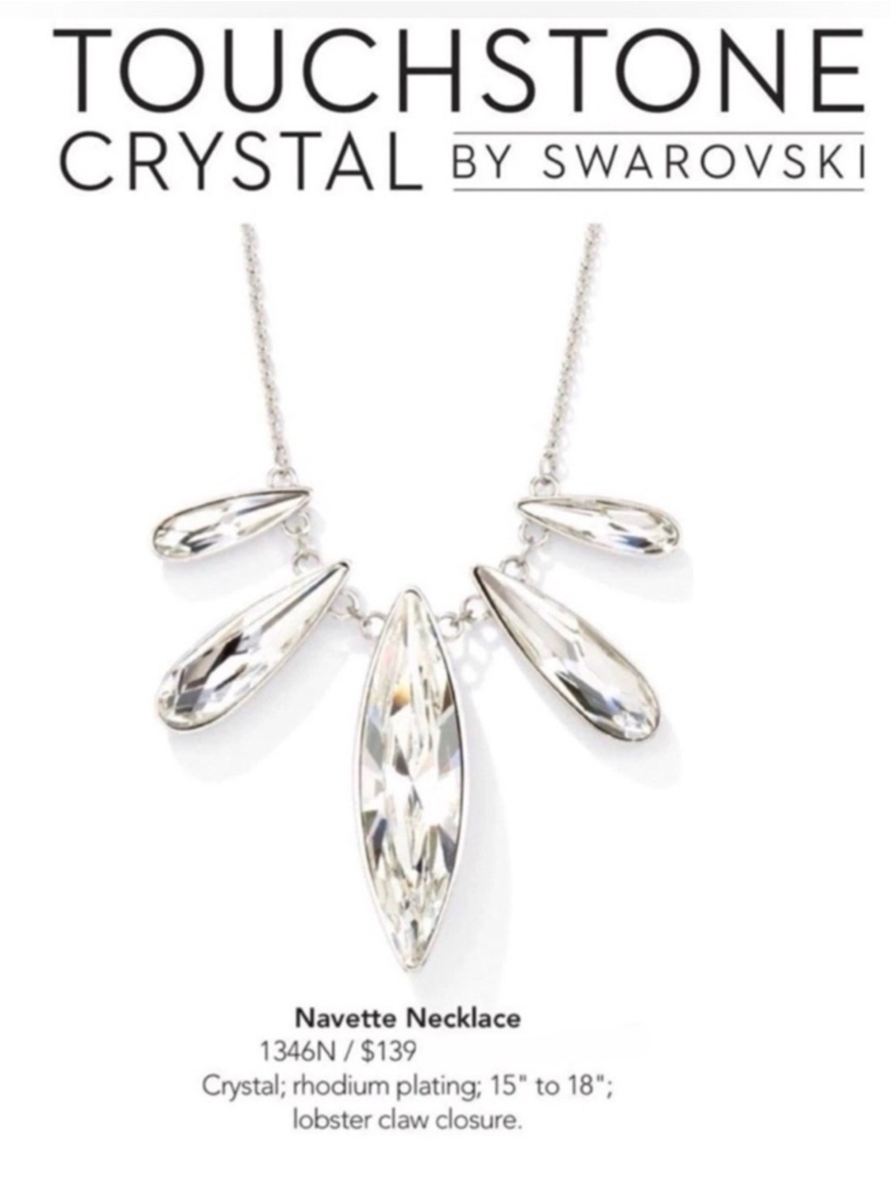 Swarovski TSC Navette Necklace BNIB $139 RT value - Picture 2 of 14